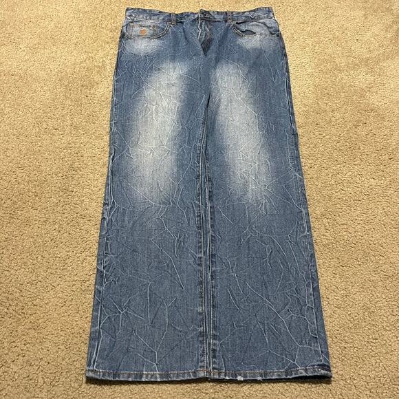 Rocawear Y2K Baggy Skater Faded Light Blue Jeans 38x34 - Picture 1 of 7